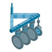 icono de maquinaria de tractor de ruedas, estilo isométrico vector