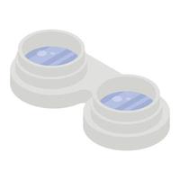 Eye lenses case icon, isometric style vector