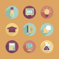 colección de conjunto de iconos de educación de aplicaciones ui ux vector