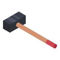 Heavy hammer icon, isometric style vector