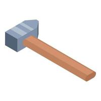 Metal hammer icon, isometric style vector