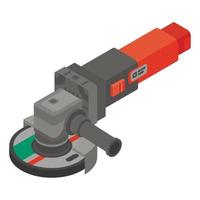 Cutting angle grinder icon, isometric style vector