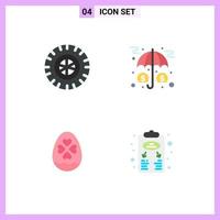 User Interface Pack of 4 Basic Flat Icons of car love assets money easter Editable Vector Design Elements