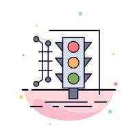 City management monitoring smart traffic Flat Color Icon Vector