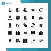 Editable Vector Line Pack of 25 Simple Solid Glyphs of life sweets education candy study Editable Vector Design Elements