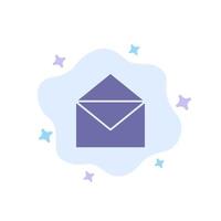 Email Mail Message Open Blue Icon on Abstract Cloud Background vector