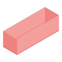 Empty macaroon box icon, isometric style vector