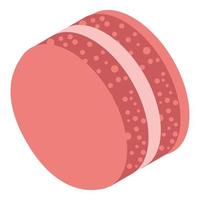 Red cream macaroon icon, isometric style vector