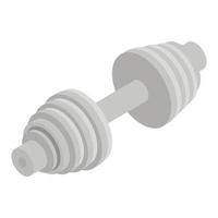 Grey dumbbell icon, isometric style vector