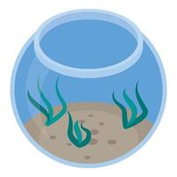 Round aquarium icon, isometric style vector