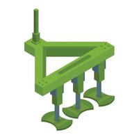 Tractor cutter machinery icon, isometric style vector