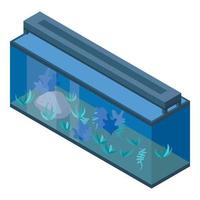 Office aquarium icon, isometric style vector