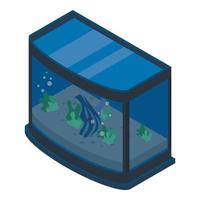 Exotic aquarium icon, isometric style vector