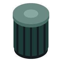 Trash bin icon, isometric style vector