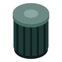 Trash bin icon, isometric style vector