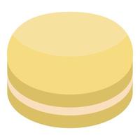 Yellow macaroon icon, isometric style vector