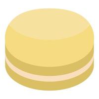 Yellow macaroon icon, isometric style vector