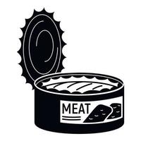 Meat tin can icon, simple style vector