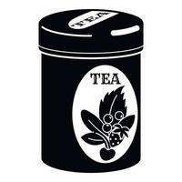 Tea tin icon, simple style vector