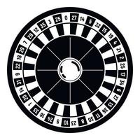 icono de la ruleta del casino, estilo simple vector