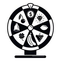 icono de la fortuna de la rueda de frutas, estilo simple vector