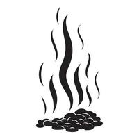 Burned campfire icon, simple style vector