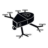 icono de drone de helicóptero pequeño, estilo simple vector