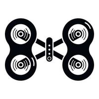 Top view fly drone icon, simple style vector