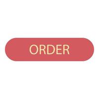 Order button icon, flat style vector