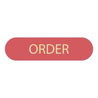 Order button icon, flat style vector