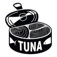 Open tuna can icon, simple style vector