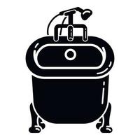 Front bathtub icon, simple style vector