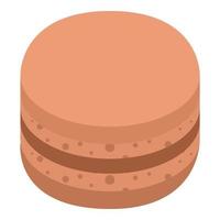 Cacao macaroon icon, isometric style vector