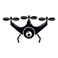 icono de drone de tres cuchillas, estilo simple vector