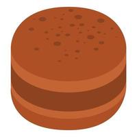 Choco macaroon icon, isometric style vector