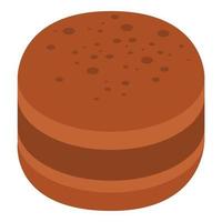 Choco macaroon icon, isometric style vector