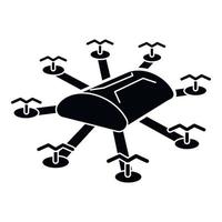 icono de dron multihelicóptero, estilo simple vector