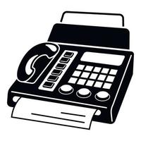 fax de teléfono en icono de perspectiva, estilo simple vector