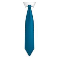 Blue tie icon, realistic style vector