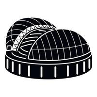 Stadium with sliding dome icon, simple style vector