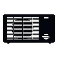 Small window air conditioner icon, simple style vector