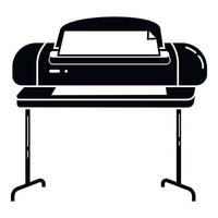 Wide oriented printer icon, simple style vector