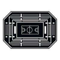 Basketball arena top view icon, simple style vector