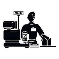 Man cashier icon, simple style vector