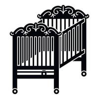 Wood crib icon, simple style vector