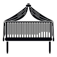 Baby crib icon, simple style vector