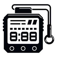 Hiking digital clock icon, simple style vector