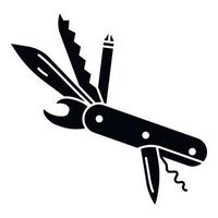 icono de cuchillo de campamento, estilo simple vector