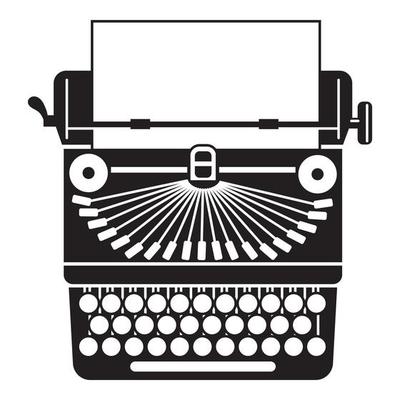 Retro typewriter icon, simple style