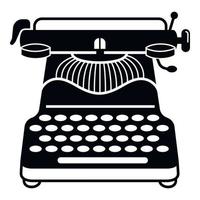 Vintage typewriter icon, simple style vector